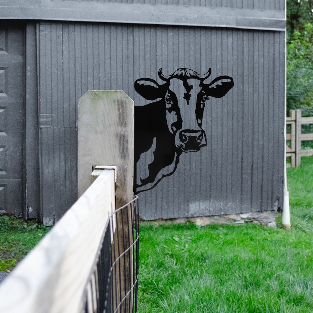 Outdoor Metal Garden Art Cow Hanging Sign - Marmalade Mercantile