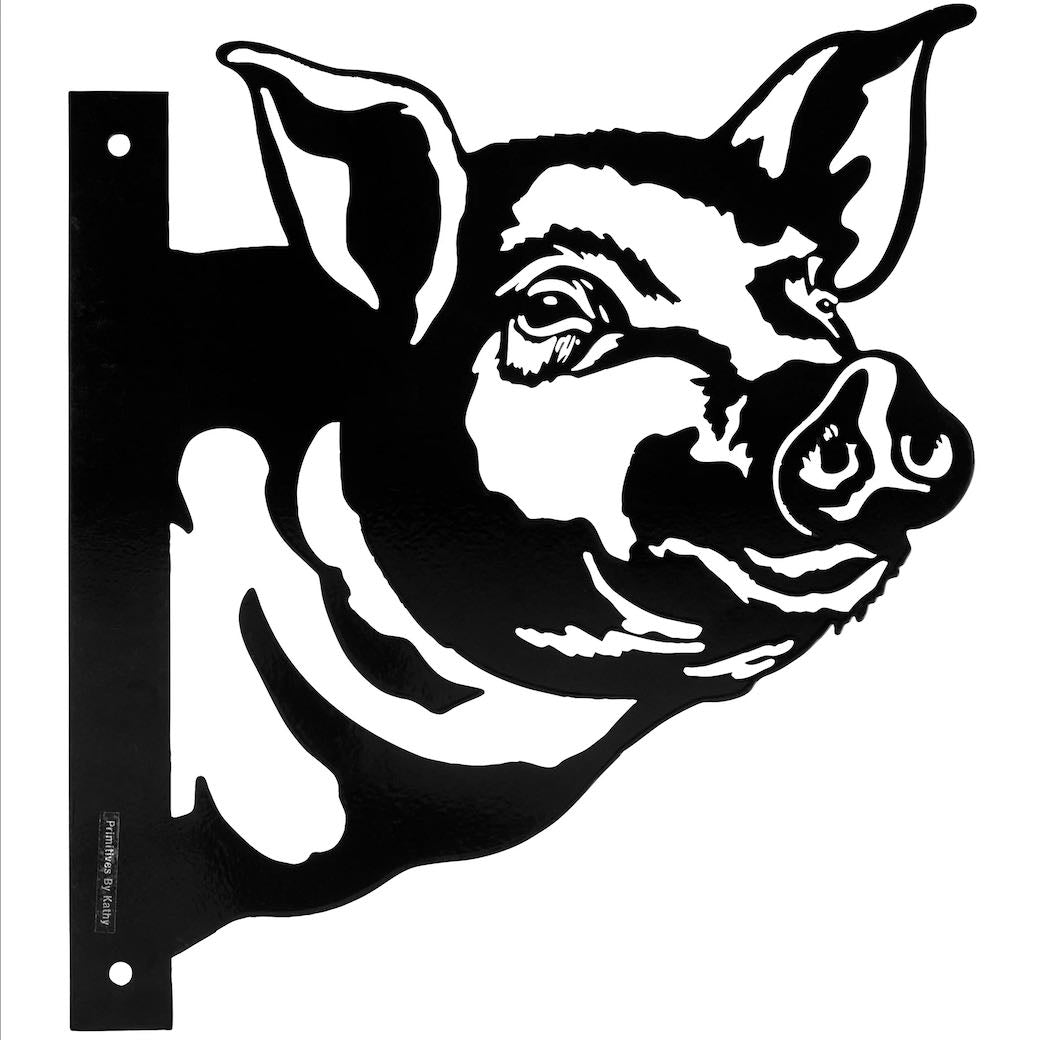Outdoor Metal Garden Art Pig Hanging Sign - Marmalade Mercantile