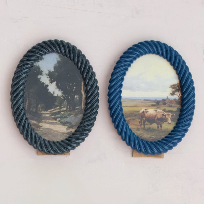 Oval Resin Twisted Frame CHOICE of Color - Holds 5x7" Photo - Marmalade Mercantile