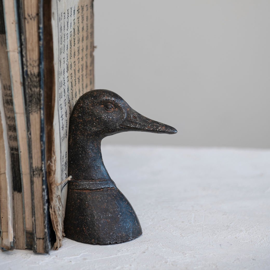 Pair of Cast Iron Duck Head Bookends - Marmalade Mercantile