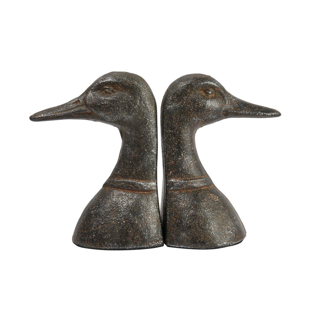Pair of Cast Iron Duck Head Bookends - Marmalade Mercantile
