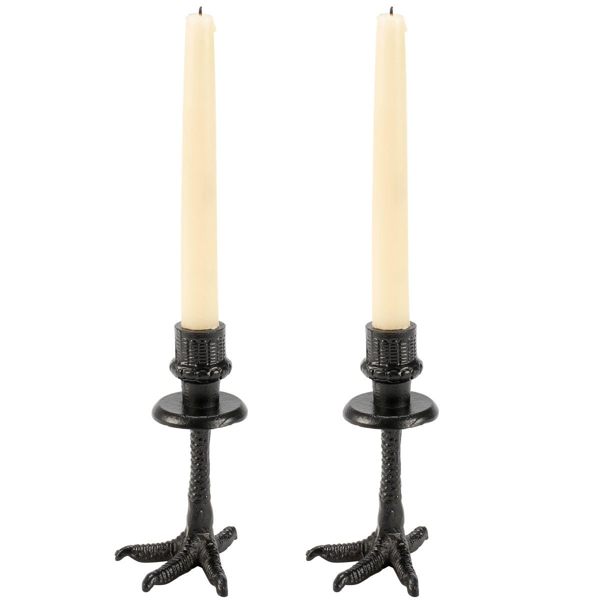 Pair of Cast Metal Crow’s Foot Candlesticks - Marmalade Mercantile