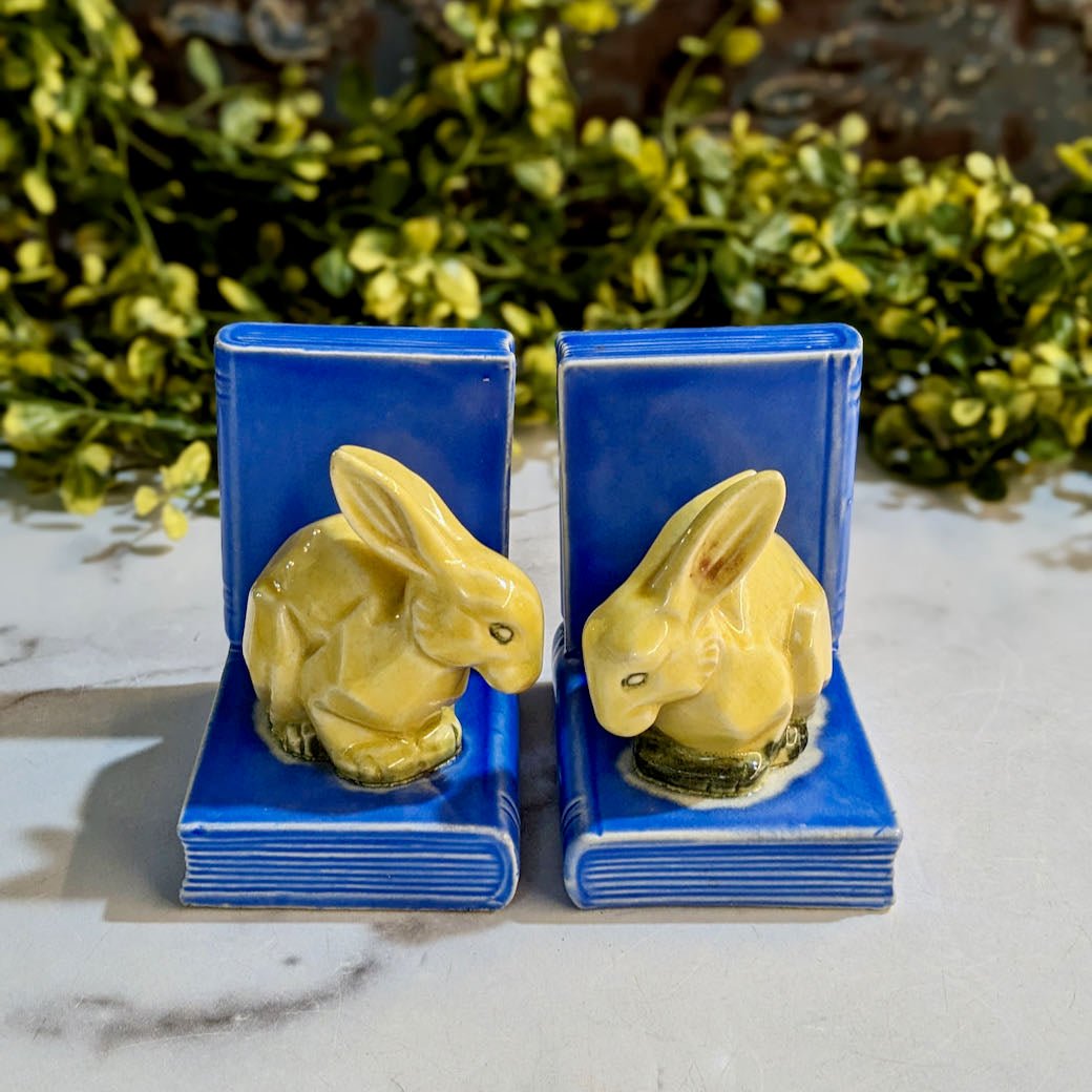 Pair of Colorful Vintage Bunny Bookends - Marmalade Mercantile