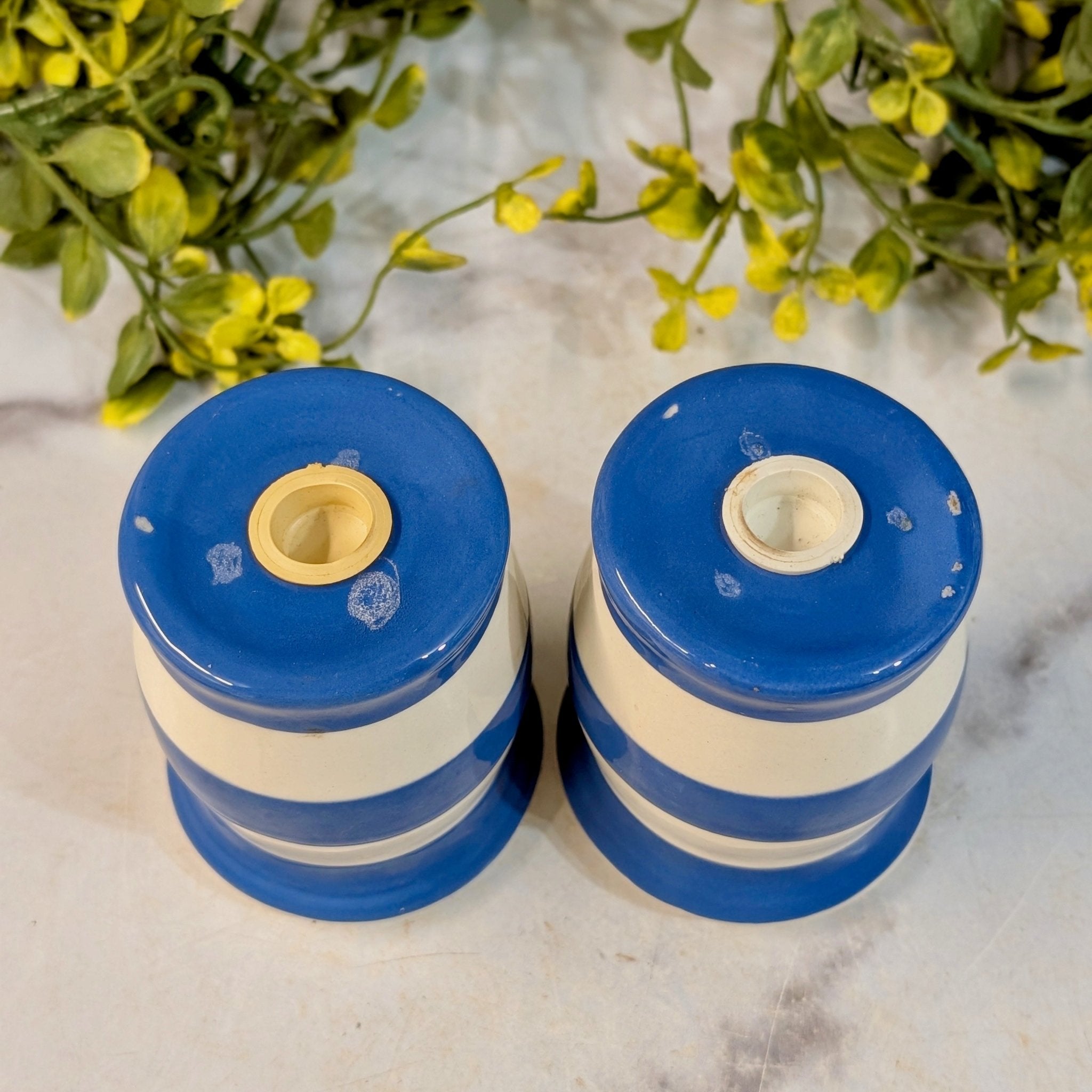Pair of Cornishware Three - Hole Shakers - Marmalade Mercantile