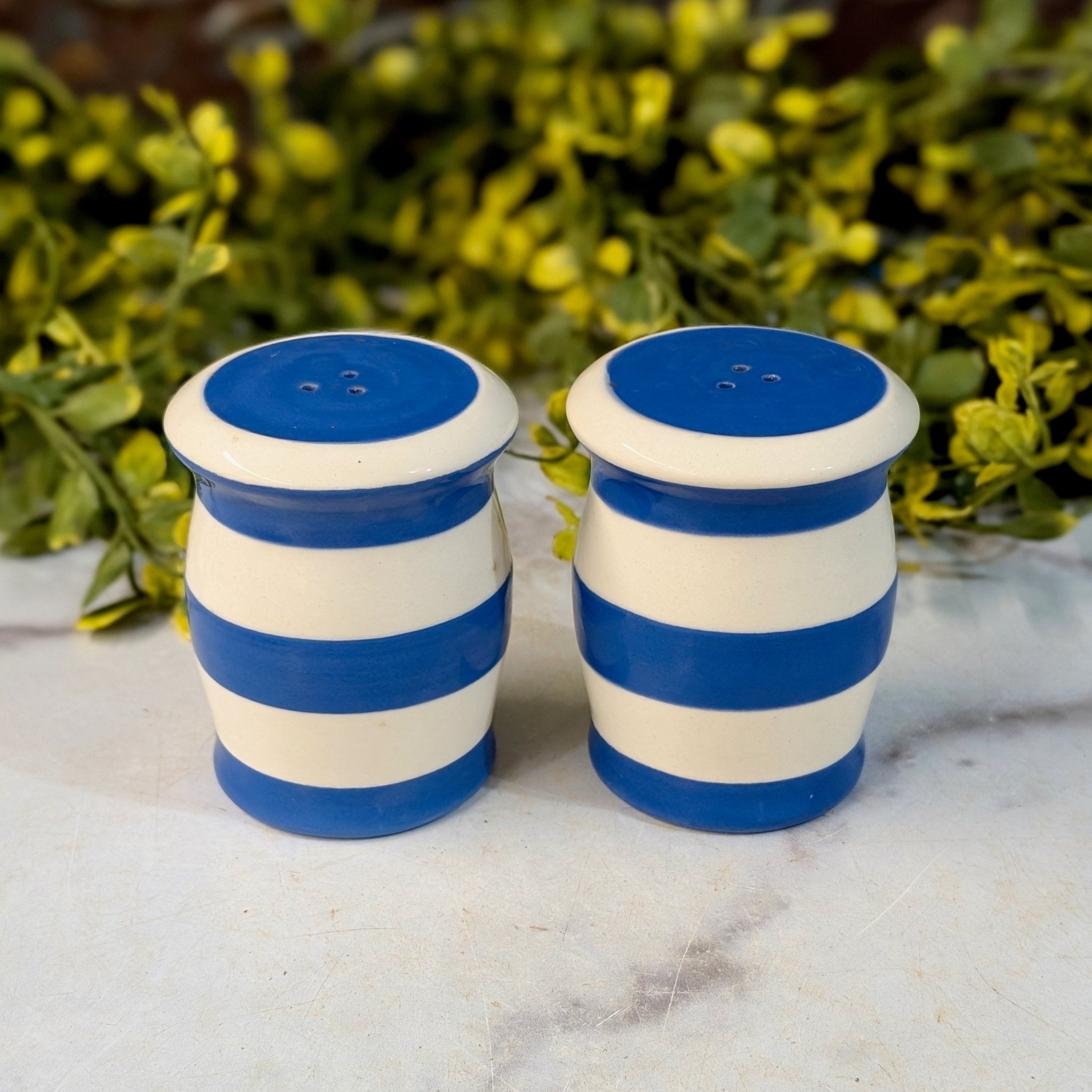 Pair of Cornishware Three - Hole Shakers - Marmalade Mercantile