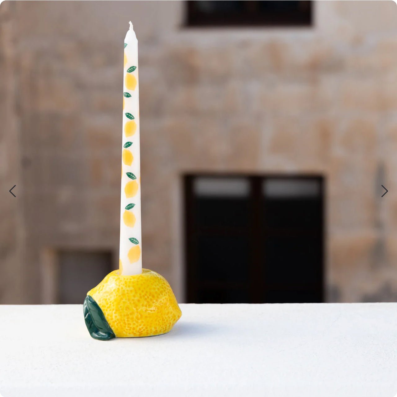 Pair of Lemons Taper Dinner Candles - Marmalade Mercantile