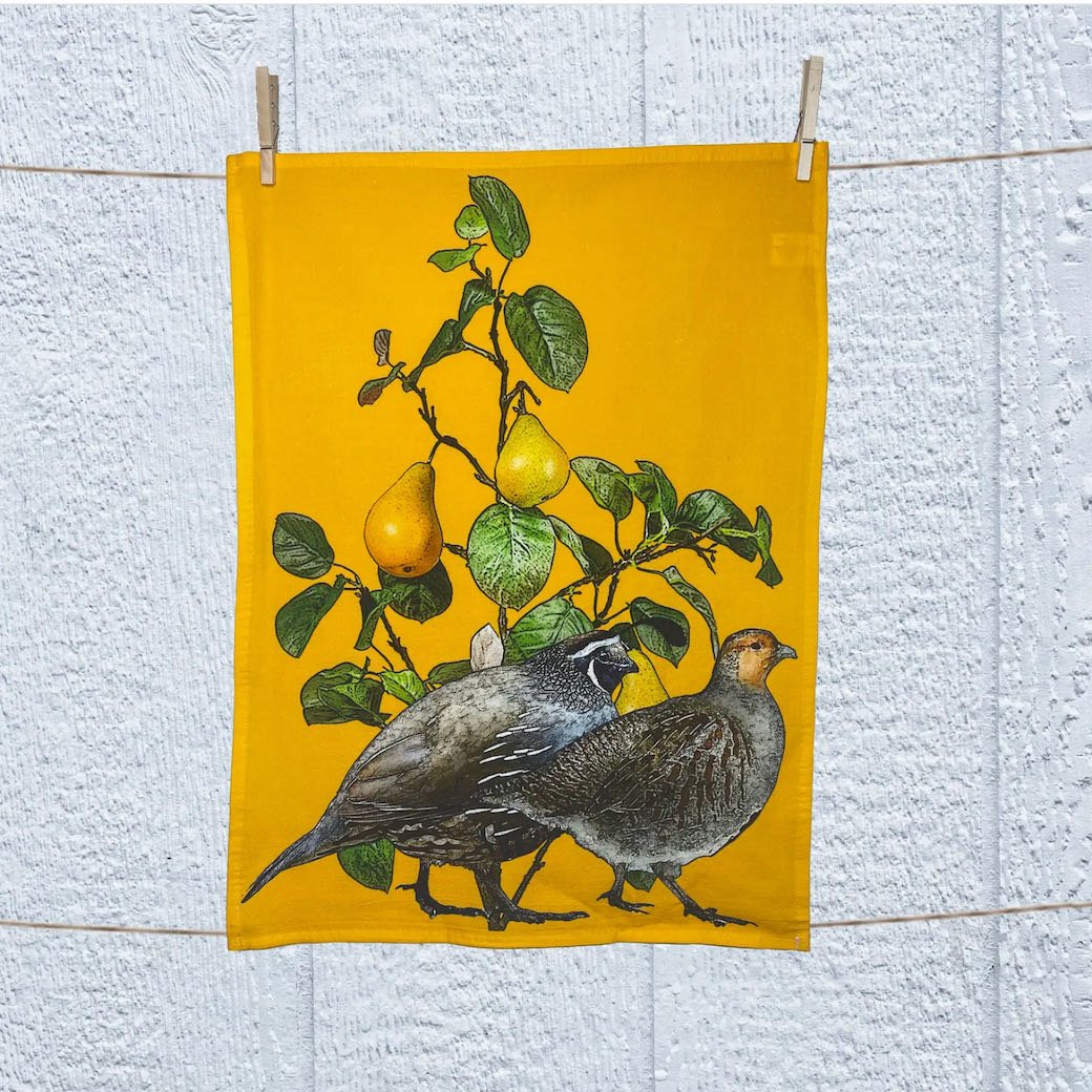 Partridges in a Pear Tree Flour Sack Tea Towel - Marmalade Mercantile