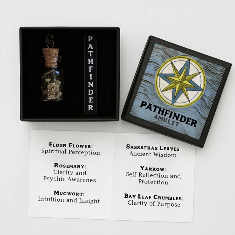 Pathfinder Amulet - Talisman Necklace for Direction in Life w Compass - Marmalade Mercantile