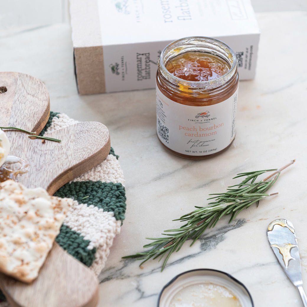Peach Bourbon Cardamom Fruit Preserves for Cheese Pairing - Marmalade Mercantile