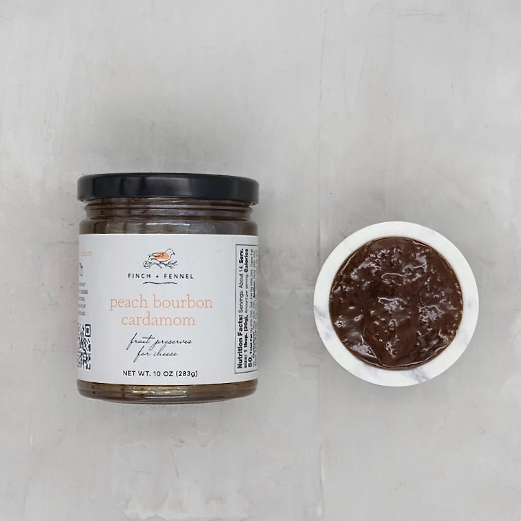 Peach Bourbon Cardamom Fruit Preserves for Cheese Pairing - Marmalade Mercantile