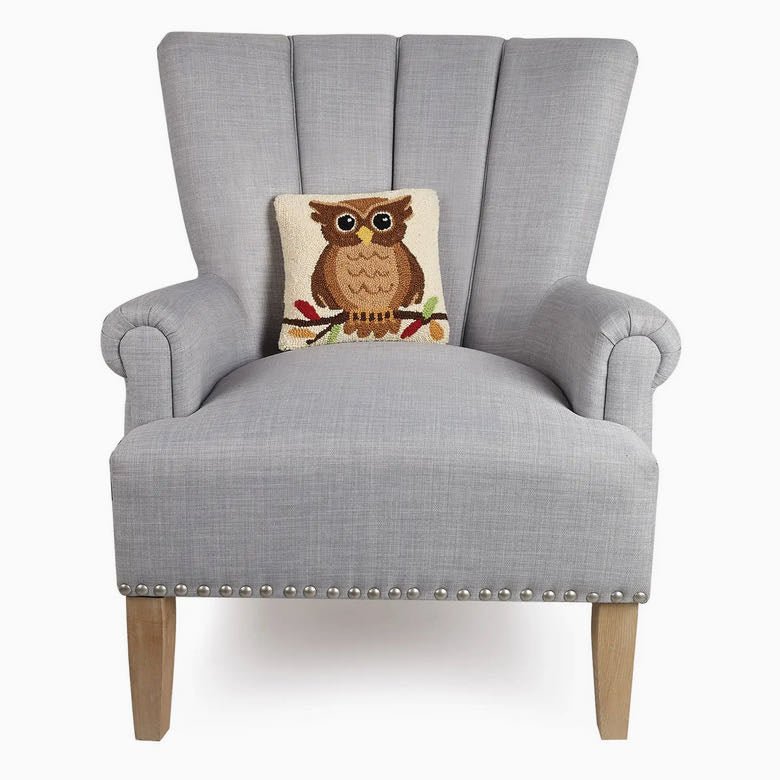 Petite Autumn Owl Hooked Rug Pillow - Marmalade Mercantile