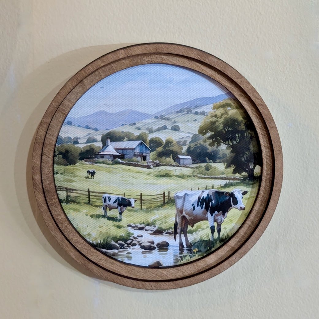 Petite Framed Black & White Dairy Cows Print - Marmalade Mercantile
