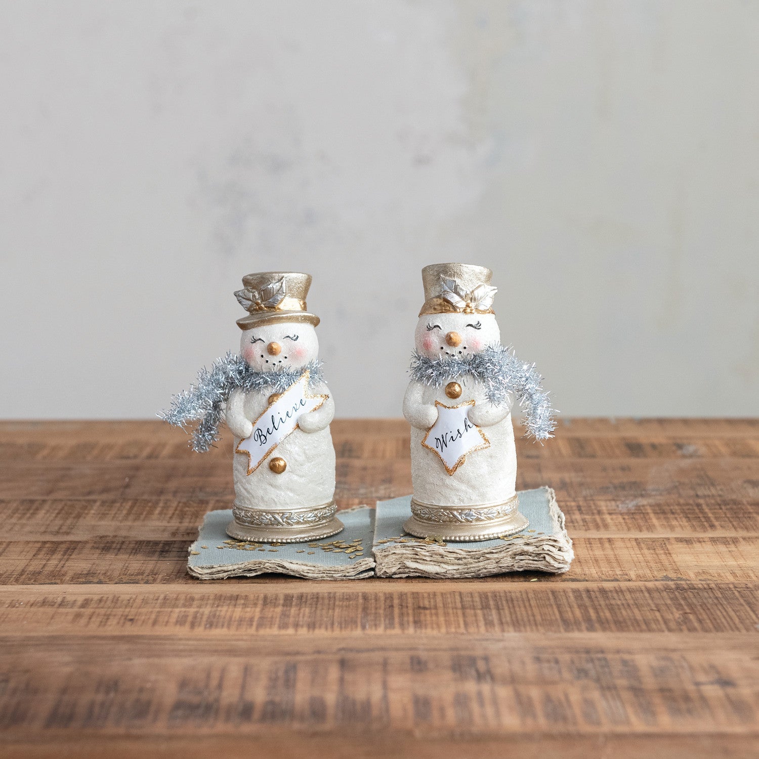 Petite Resin Holiday Snowman with Christmas Wish CHOICE of Style - Marmalade Mercantile