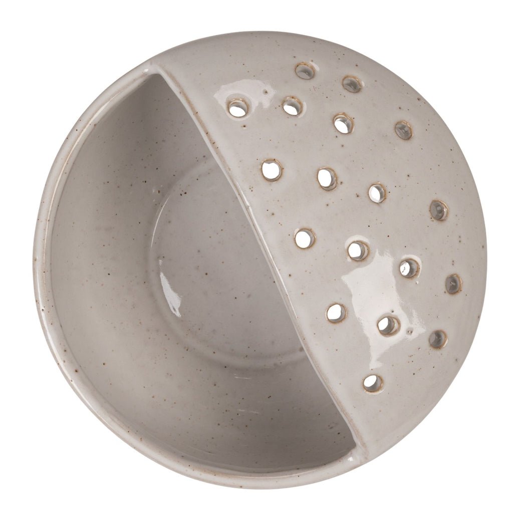 Petite Rustic Stoneware Berry Bowl with Strainer - Marmalade Mercantile