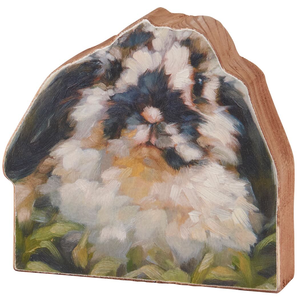 Petite Rustic Wooden Shelf Sitter Floppy Eared Bunny - Marmalade Mercantile