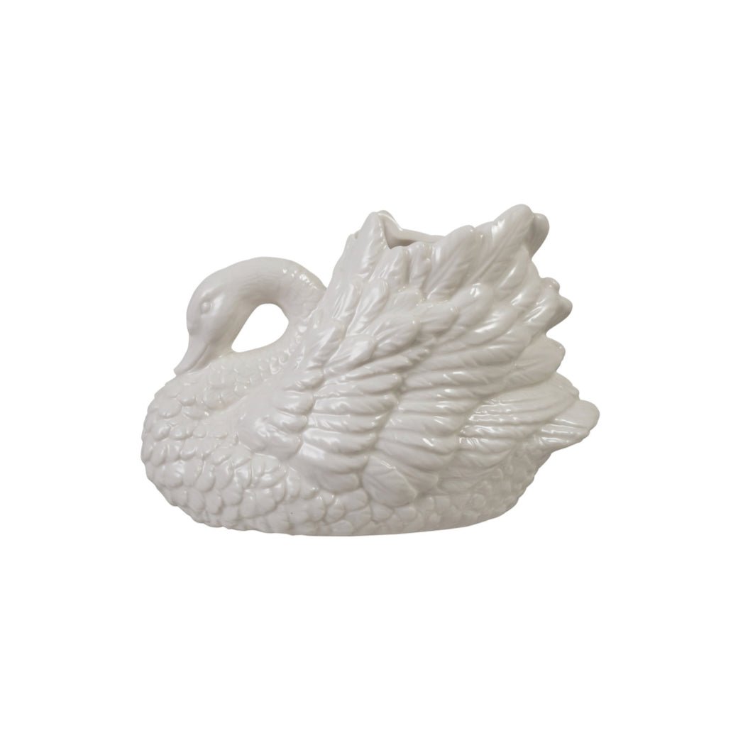 Petite Stoneware Swan Shaped Vase - Marmalade Mercantile