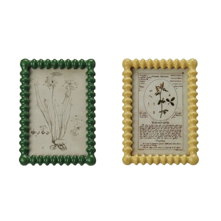 Picture Frame w Reproduction Botanical Image CHOOSE Green or Yellow - Marmalade Mercantile