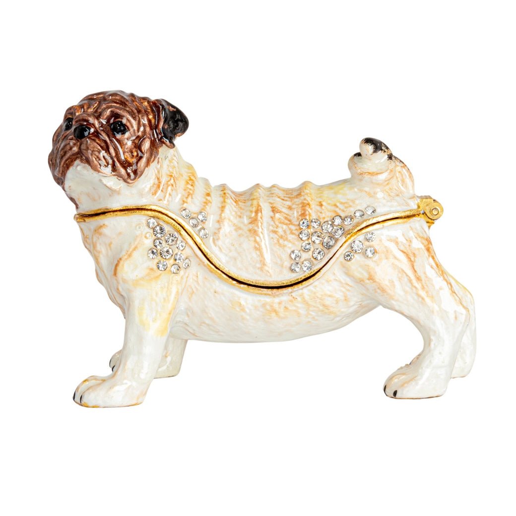 Pug Shaped Enameled Trinket Box - Marmalade Mercantile