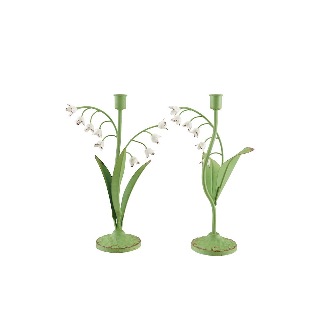Reproduction Lily of the Valley Toleware Taper Holders CHOICE of Style - Marmalade Mercantile