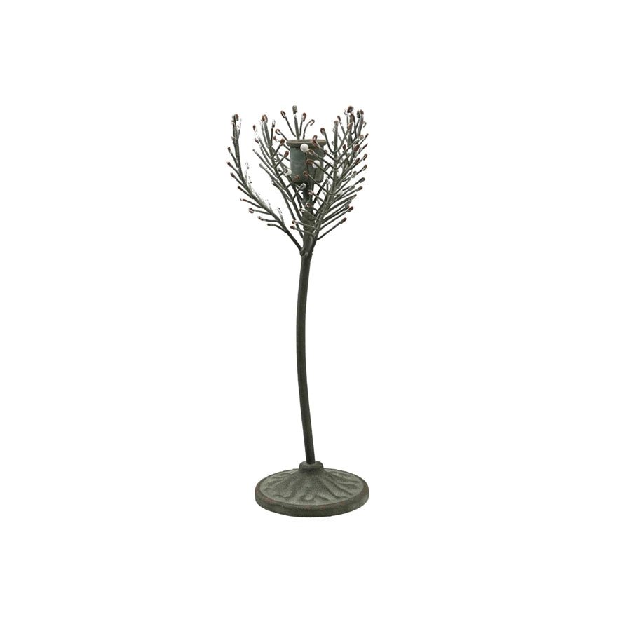 Reproduction Toleware Metal Taper Holders - CHOOSE Pine, Holly or Poinsettia - Marmalade Mercantile