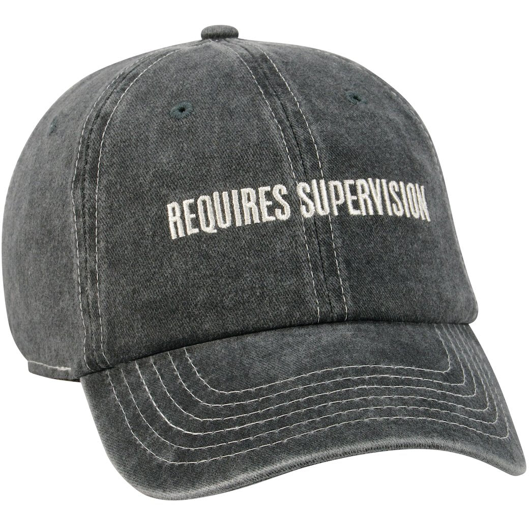 Requires Supervision Stonewashed Ball Cap - Marmalade Mercantile