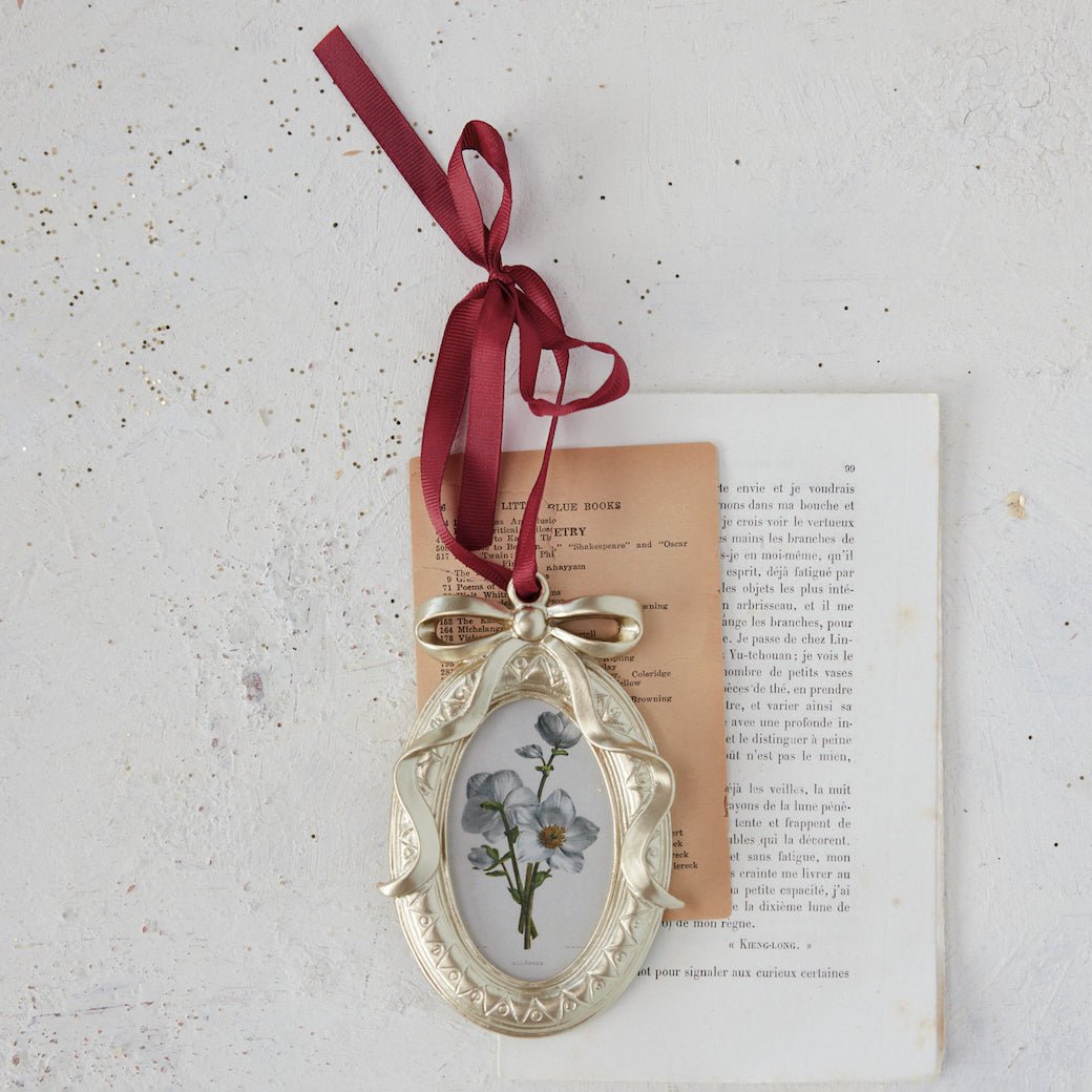 Resin Photo Frame Ornament with Ribbon Hanger - Marmalade Mercantile
