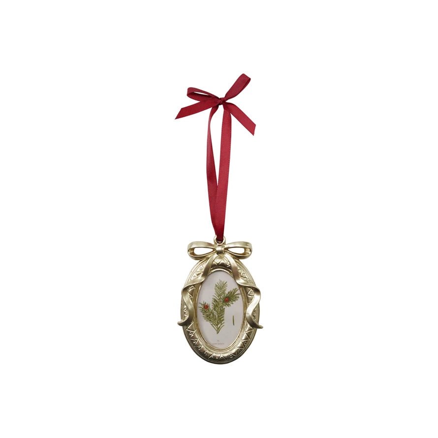 Resin Photo Frame Ornament with Ribbon Hanger - Marmalade Mercantile