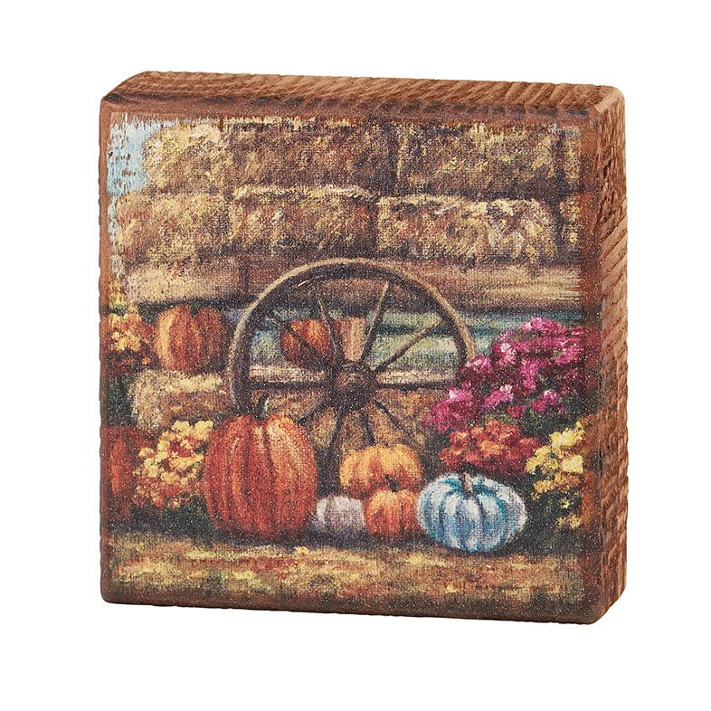 Rustic Wooden Block Sign Fall Farm Wagon - Marmalade Mercantile