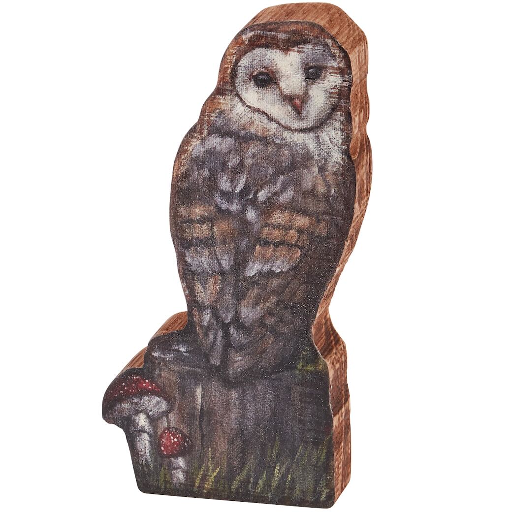 Rustic Wooden Woodland Owl Chunky Shelf Sitter - Marmalade Mercantile