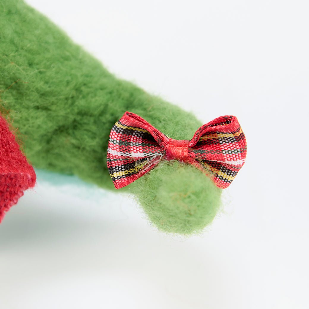 Santa Brontosaurus Felt Dinosaur Christmas Critter - Marmalade Mercantile