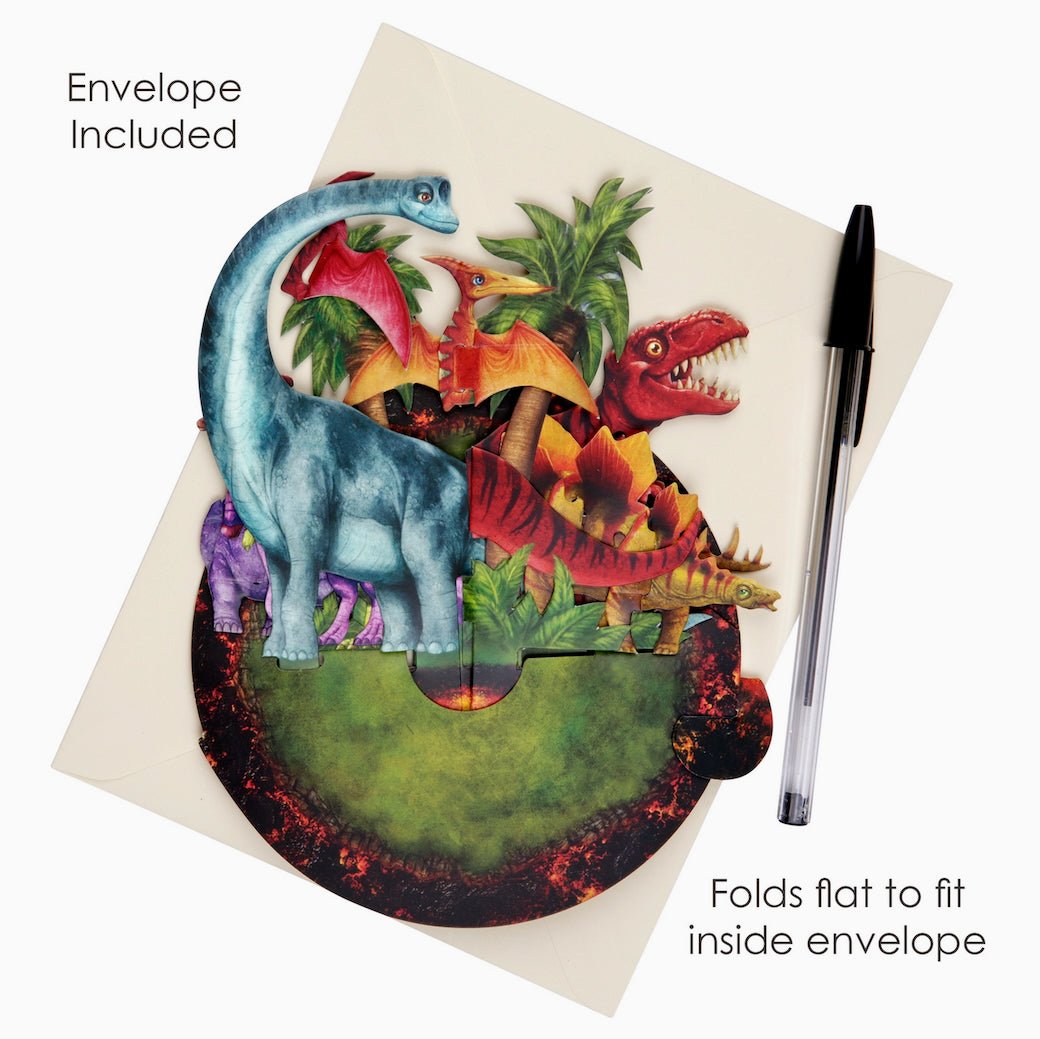 Santoro Jurassic Dinosaurs 3 - D Greeting Card - Marmalade Mercantile
