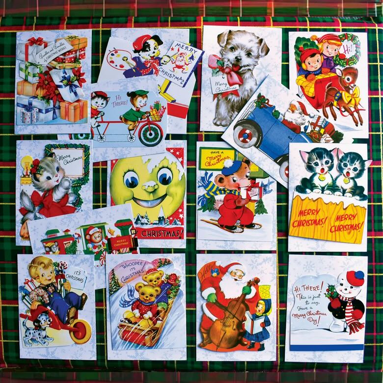 Set of 15 Die - Cut Vintage - Style Children’s Christmas Cards - Merry Christmas - Marmalade Mercantile