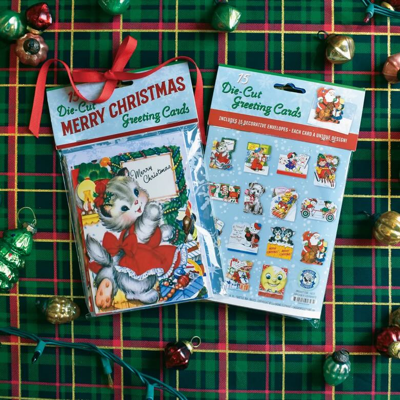 Set of 15 Die - Cut Vintage - Style Children’s Christmas Cards - Merry Christmas - Marmalade Mercantile