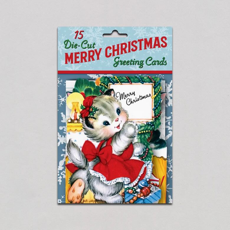 Set of 15 Die - Cut Vintage - Style Children’s Christmas Cards - Merry Christmas - Marmalade Mercantile