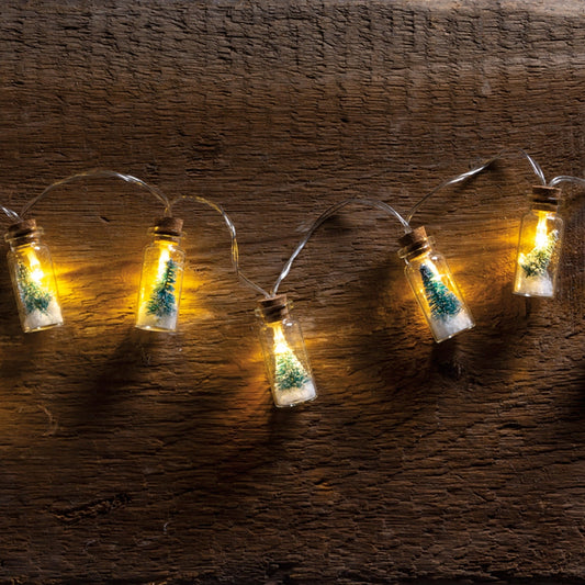 Set of Battery Operated Wire Lights Corked Bottle with Bottle Brush Tree - Marmalade Mercantile
