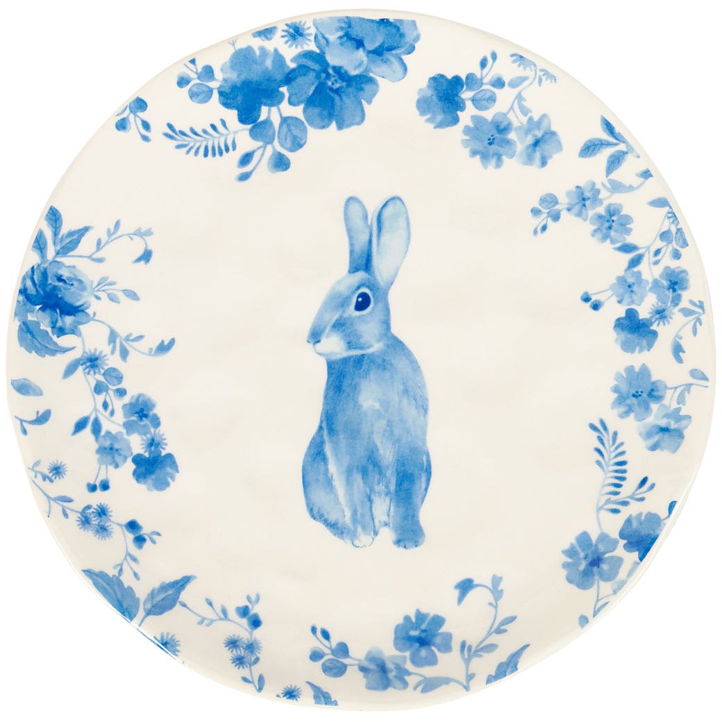 Set of Four 7” Adorable Blue Bunny Dessert Plates - Marmalade Mercantile