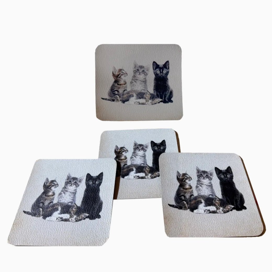 Set of Four Adorable Kittens Drink Coasters - Marmalade Mercantile