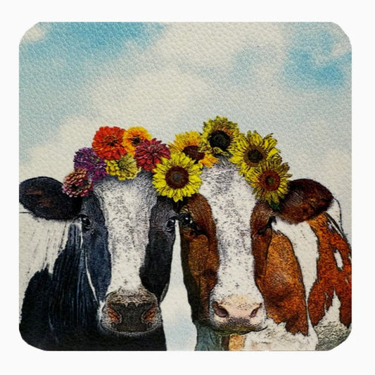 Set of Four Fanciful Cows Drink Coasters - Marmalade Mercantile