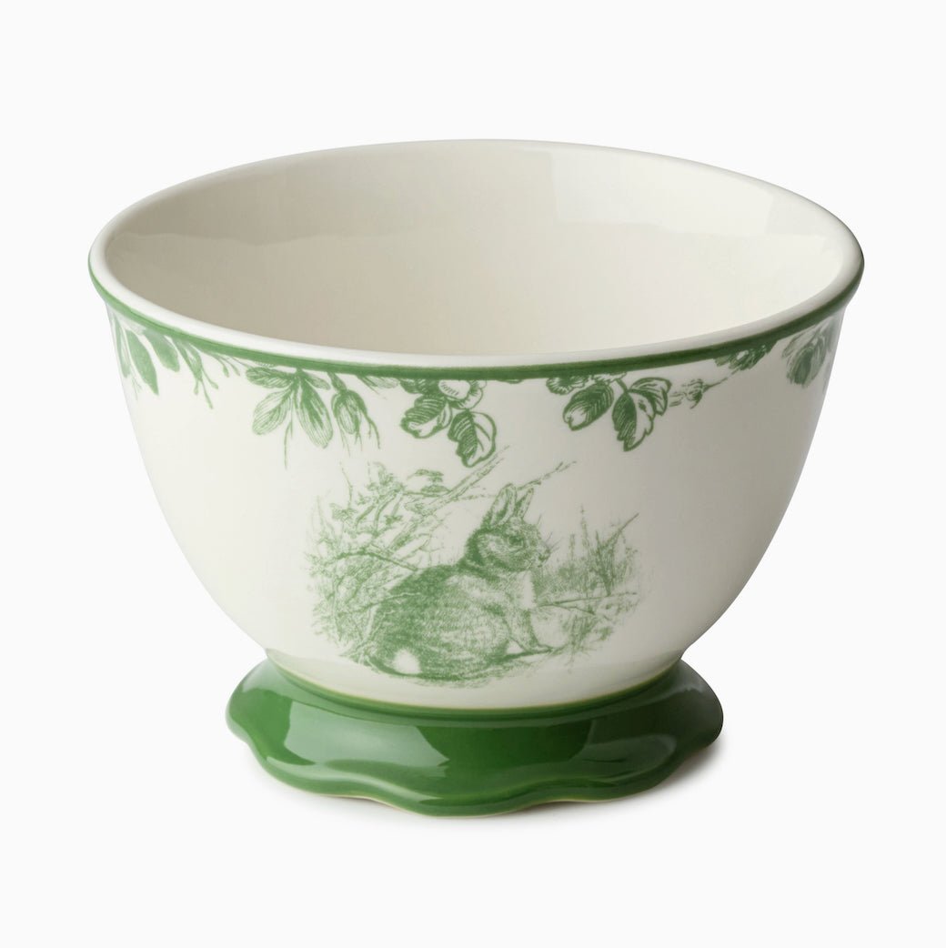 Set of Four Le Jardin Green Garden Bunny Ice Cream Bowls - Marmalade Mercantile