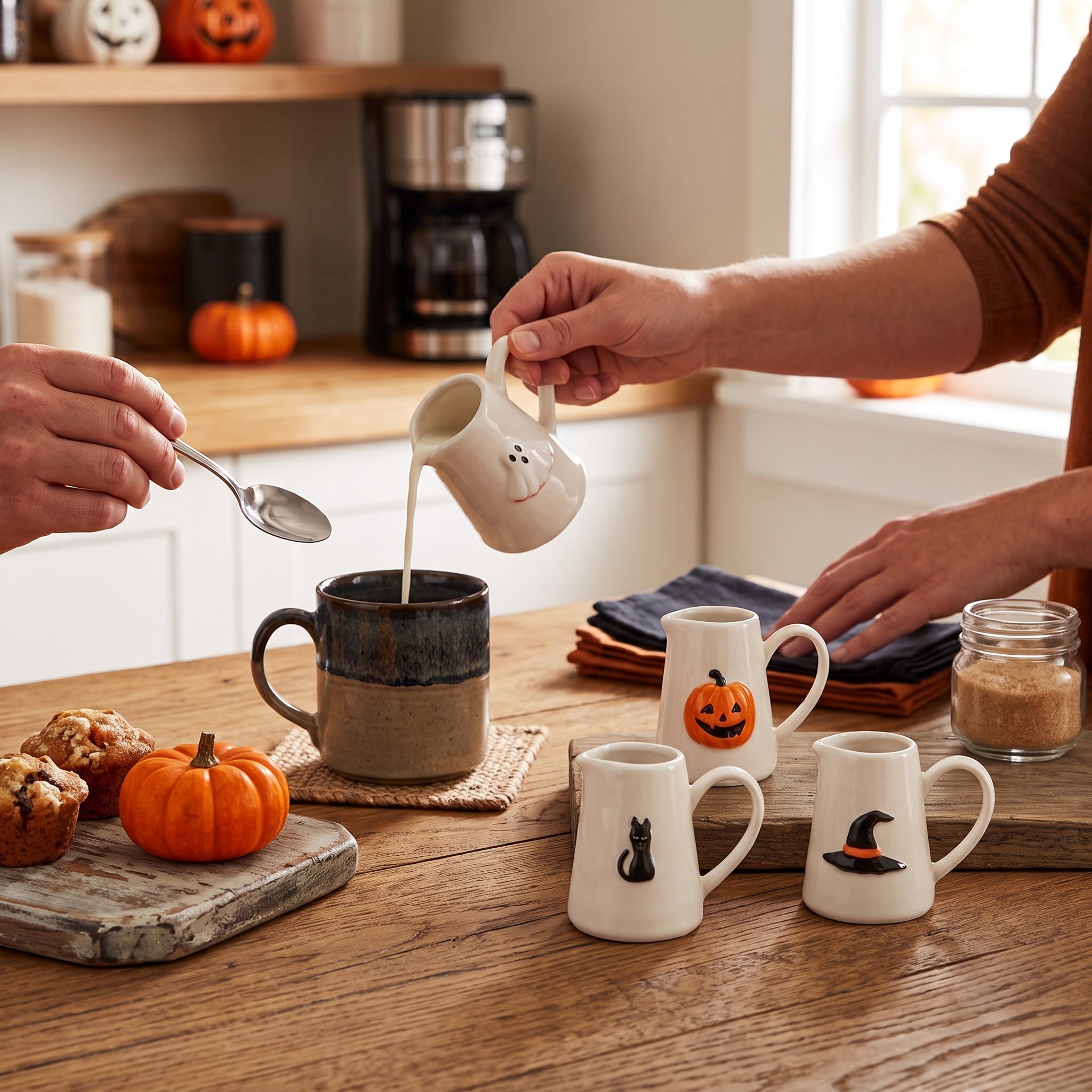 Set of Four Little Creamers with Halloween Icons - Marmalade Mercantile