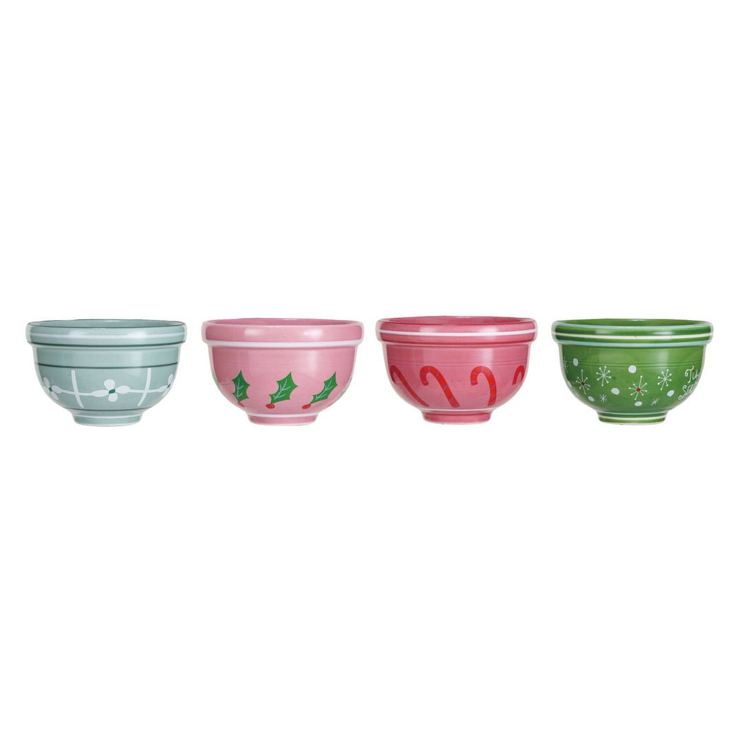 Set of Four Petite Holiday Stoneware Bowls - Marmalade Mercantile