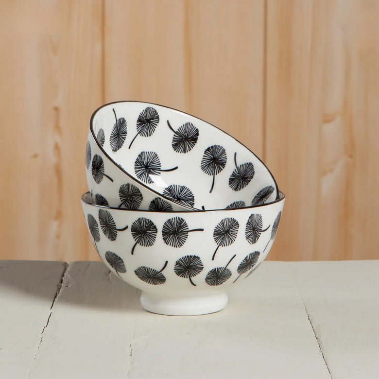 Set of Four Stamped Dandelion Bowls, 4” Diameter - Marmalade Mercantile