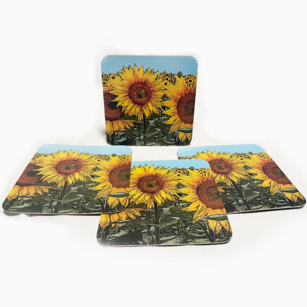 Set of Four Sunflower Drink Coasters - Marmalade Mercantile