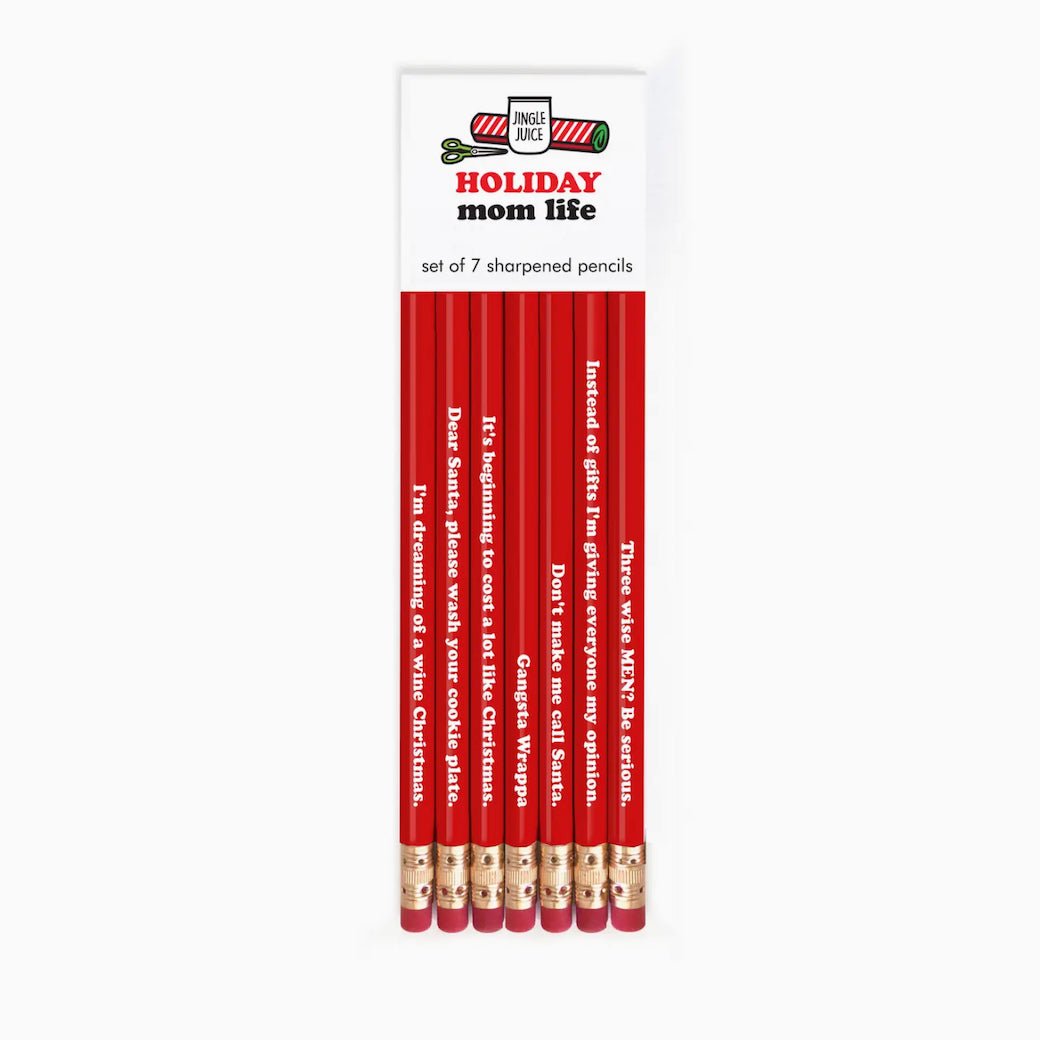 Set of Seven Holiday Mom Life Sharpened Pencils - Marmalade Mercantile