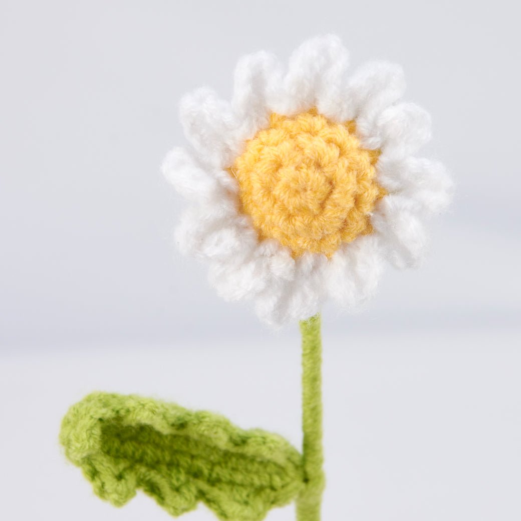 Set of THREE Hand - Made Crocheted Daisy Stems - Marmalade Mercantile