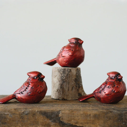 Set of Three Rustic Ceramic Cardinal Figures - Marmalade Mercantile