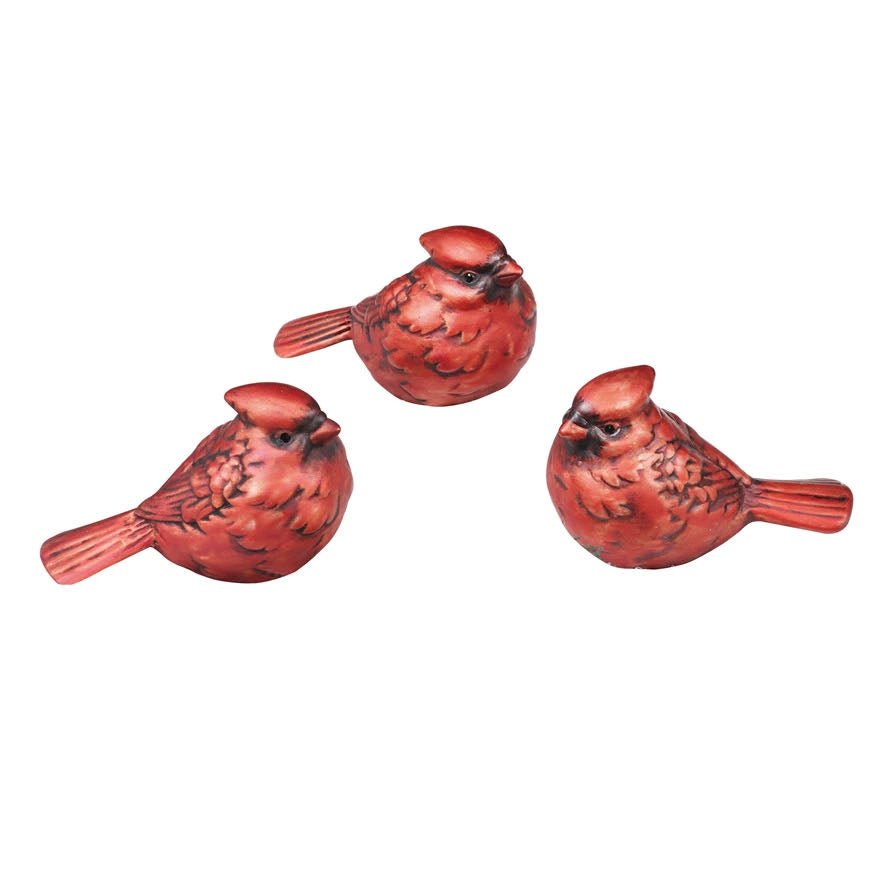 Set of Three Rustic Ceramic Cardinal Figures - Marmalade Mercantile