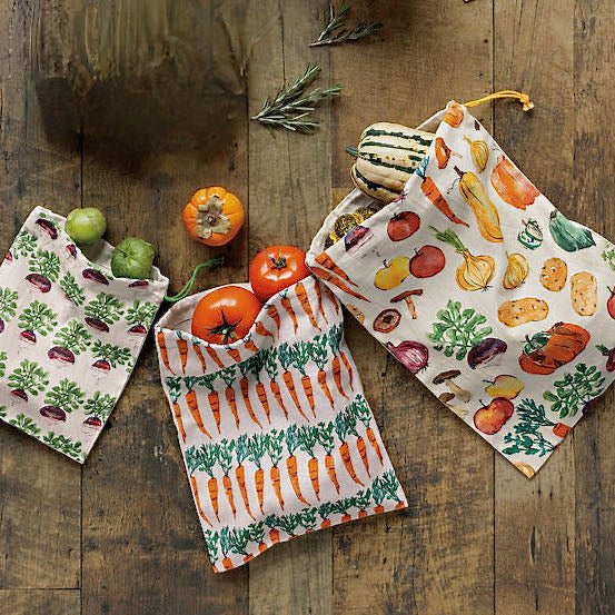 Set of Three Veggie Stand Cloth Produce Bags - Marmalade Mercantile