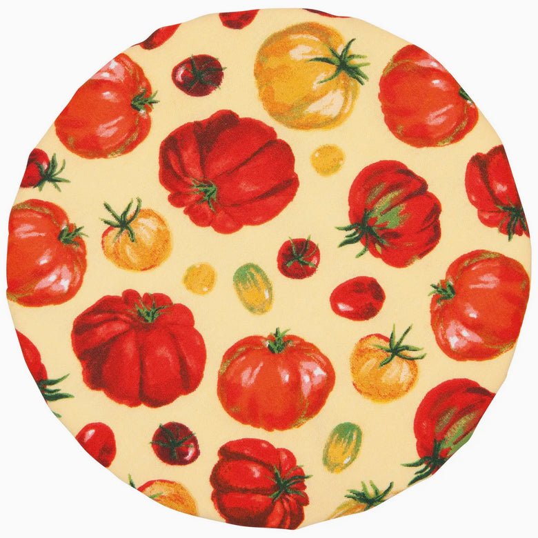 Set of Two Cloth Bowl Covers with Heirloom Tomato Pattern - Marmalade Mercantile
