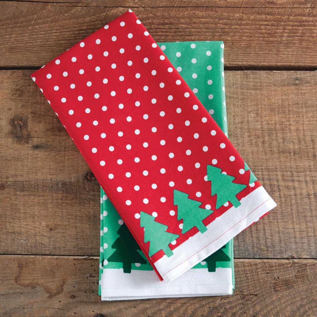 Set of Two Colorful Cotton Christmas Kitchen Towels - Marmalade Mercantile